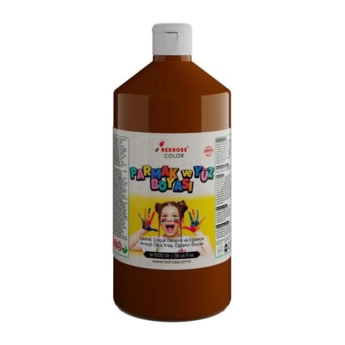 Red Rose Kahverengi Parmak Boyası 1000gr, Yıkanabilir, Toksik İçermez, Çocuk Okul Kreş İçin