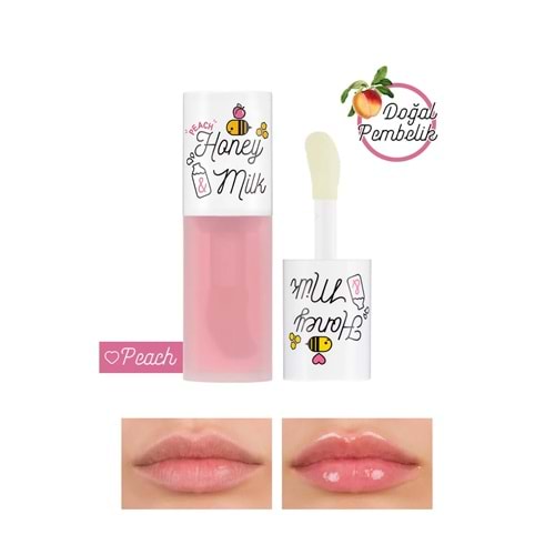 Missha Bal ve Süt Özlü Besleyici Şeftali Aromalı Dudak Bakım Yağı A'PIEU Honey&Milk Lip Oil Light (Peach)