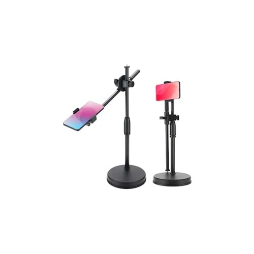 Polosmart Psm139 Masaüstü Tripod 360 Döner Telefon Tutucu Ring Light Uyumlu Siyah