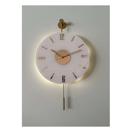 ***KIRIK*** Gold Seri ,pilli Led ,modern Dekoratif Metal Duvar Saati