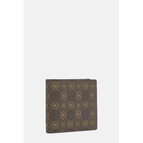 KAHVE MONOGRAM DERİ CÜZDAN