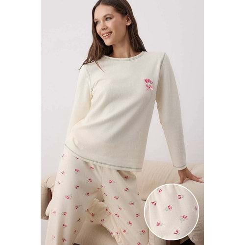 Trendyolmilla Yumuşak Kışlık Waffle Örme Pijama Takımı