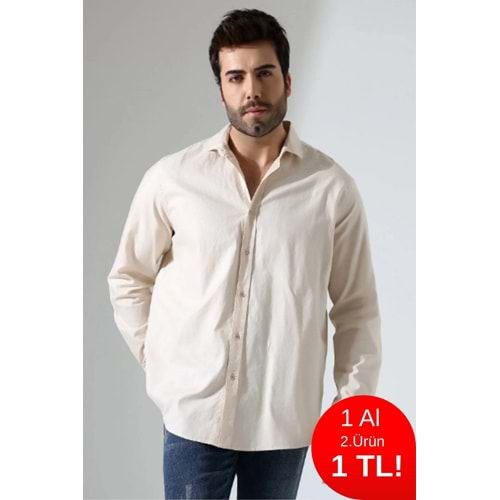 Erkek Gömlek Oversize Kesim Uzun Kol Düğmeli