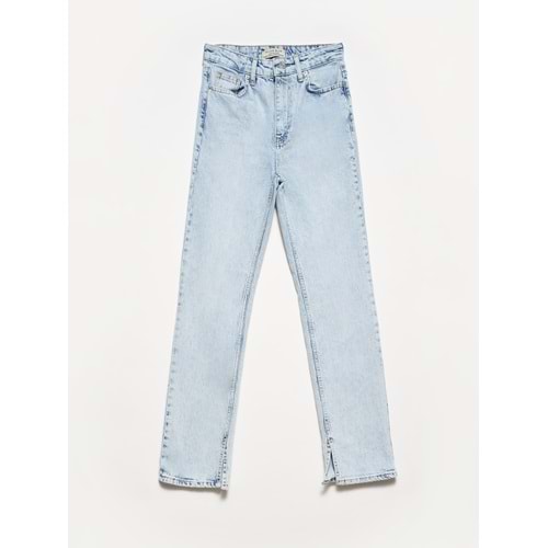 Comfort Likra Yırtmaçlı Pantolon-Buz Mavi