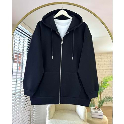 Oversize Fermuarlı Hırka