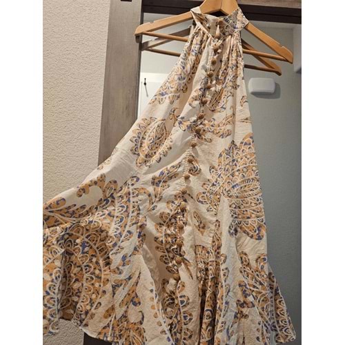 Zara cream halter neck Paisley dress
