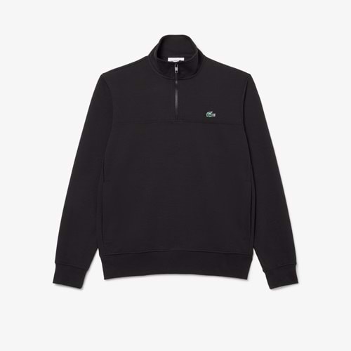 LACOSTE Erkek Classic Fit Yarım Fermuarlı Siyah Sweatshirt