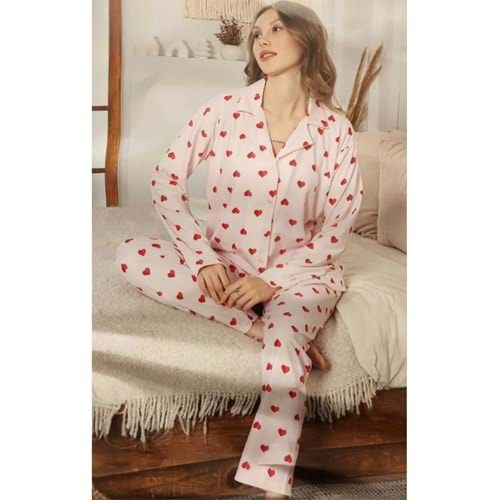 Mirano Süet Battal Beden Düğmeli Anne Pijama Takımı