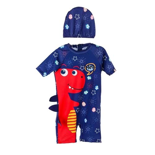 Kiko Kids Kırmızı Erkek Çocuk Boneli Yüzücü Mayo