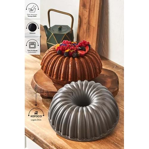 Karaca Cake Pro Dilimli Antrasit Döküm Kek Kalıb