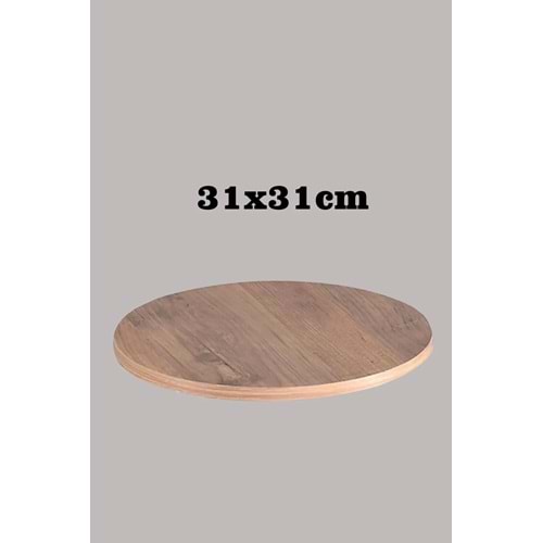 Açık Ceviz 31 X 31 Tekli Suntalam Sehpa Üst Tablası Dekorasyon Sunum Tabağı