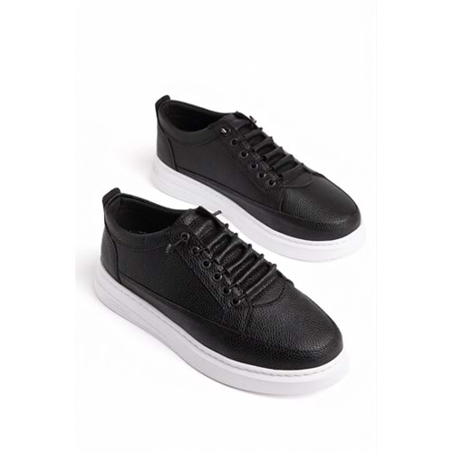 Erkek Siyah Günlük Hafif Poli Dikişli Taban Yürüyüş Garantili Spor Sneaker Ayakkabı