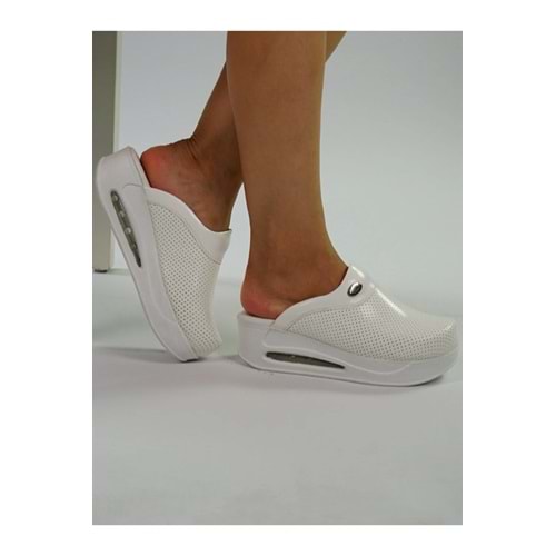 Beyaz Deri , Beyaz Airmax Taban Ortopedik, Doktor, Hemşire, Aşçı, Dişçi Sabo Terlik