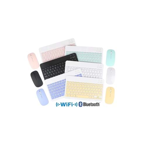 Kablosuz Bluetooth Şarjlı Q Klavye Mouse Kit Mouse Türkçe