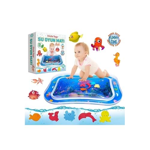 Bebek Su Matı Tummy Time Aktivite Oyuncağı Su Havuzu