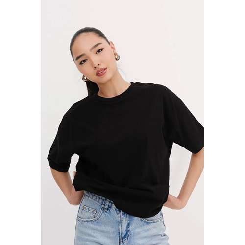 Addax Bisiklet Yaka Basic T-shirt