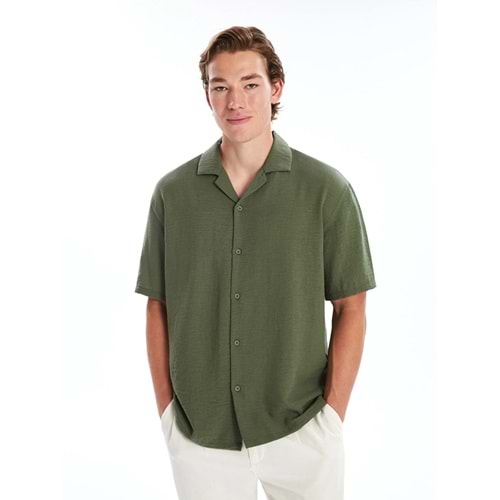 Regular Fit Kısa Kollu Poplin Erkek Gömlek