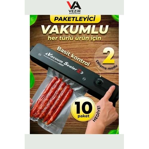 Vezir Aksesuar Evde Profesyonel Gıda Saklama | Otomatik Vakumlama Cihazı