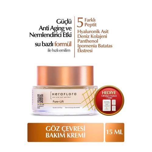 Heraflora Göz Altı Ve Göz Çevresi Yaşlanma, Morluk Ve Torbalanma Karşıtı Nemlendirici Peptit Krem 15 ml