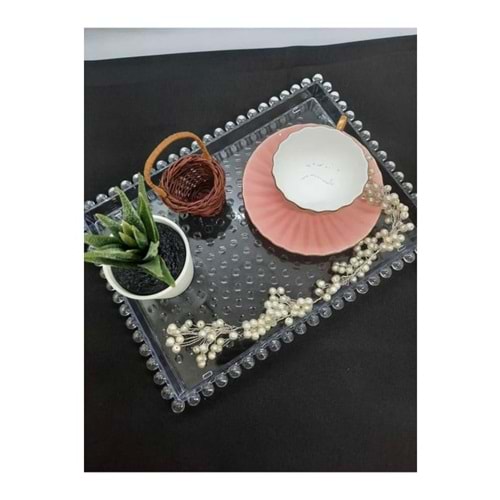 SUNUM TEPSİ BONCUK DİKDÖRTGEN