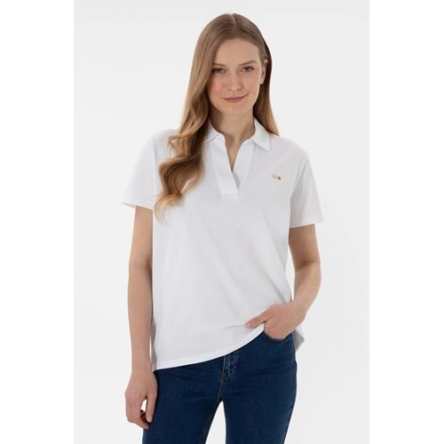 U.S. Polo Assn. Kadın Beyaz Basic Polo Yaka Tişört