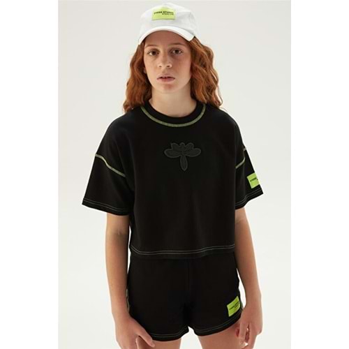 TyessKız Çocuk Siyah T-Shirt