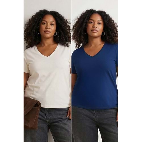 Basic Örme Büyük Beden T-Shirt
