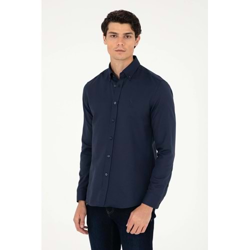 U.S. Polo Assn. Erkek Lacivert Uzun Kollu Basic Gömlek