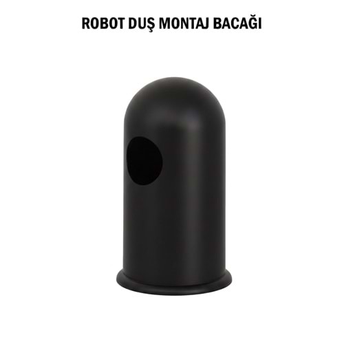 Siyah Tepe Yağmurlama Duş Seti Robotu Duvara Montaj Aparatı