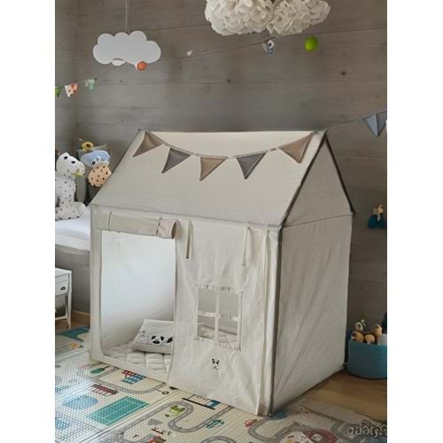 yhh kids Işıklı Oyun Evi Çocuk Oyun Çadırı Minder ve Yastıklı Bej
