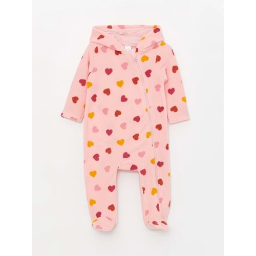 LCW baby Pembe Kapüşonlu Uzun Tulum