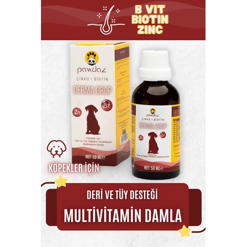 DermaDrop - Deri ve tüy sağlığını destekleyen damla (Biotin, Çinko, B Vitaminleri) Köpek