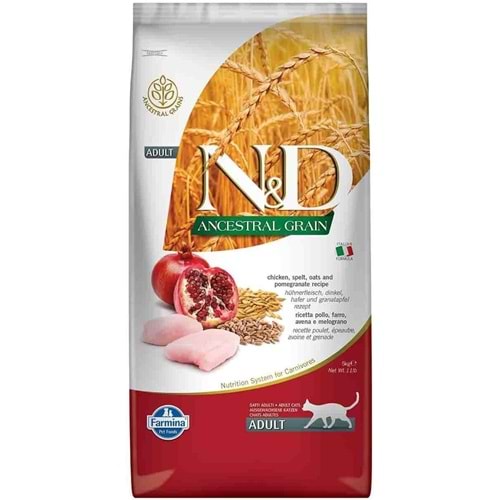 N&D Ancestral Grain Adult Tavuklu Ve Narlı Yetişkin Kedi Maması 5 Kg