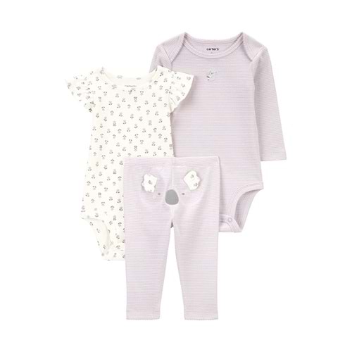 Carter's Karışık Kız Bebek Body Pantolon Set 3'lü Paket