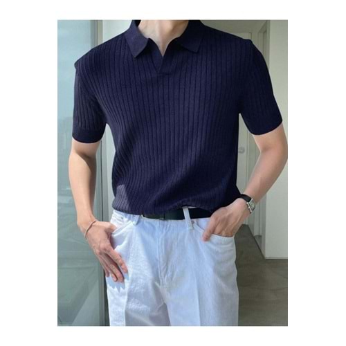 Erkek Fitilli Triko T-Shirt