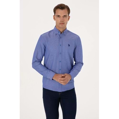 U.S. Polo Assn. Erkek Saks Uzun Kollu Basic Gömlek