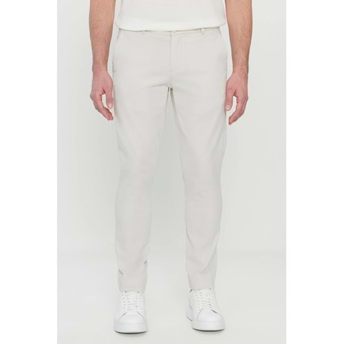 AC&Co / Altınyıldız Classics Bej Erkek Taş Pamuklu Slim Fit Dar Kesim Yan Cep Esnek Casual Pantolon