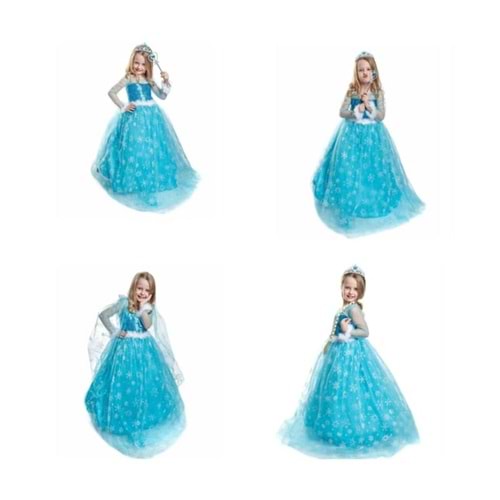 Elsa Kostümü Frozen Elsa Simli Kostum