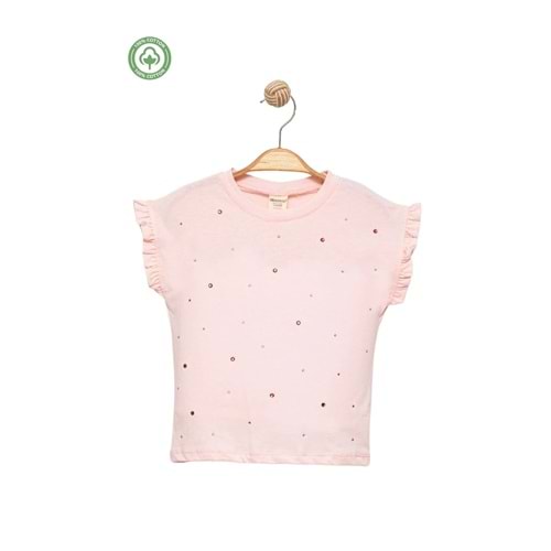 Kız Çocuk Taş Baskılı T-shirt