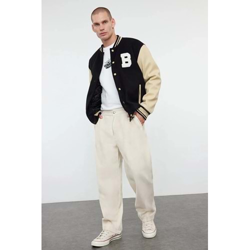 Trendyolmilla Man Taş Unisex Balloon Fit Dokuma Gabardin Pamuklu Pantolon