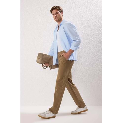 Trendyolmilla Man Bej Wide Leg Bol Kumaş Baggy Pantolon