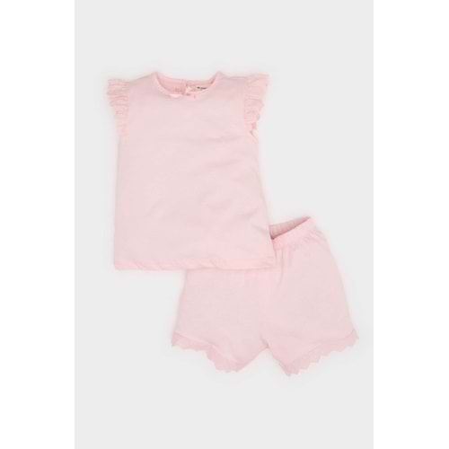 DEFACTO KIZ BEBEK PEMBE PİJAMA TAKIMI