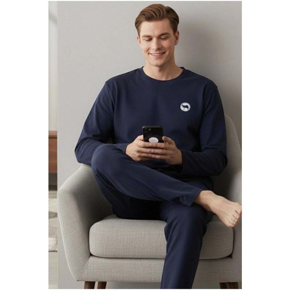 Erkek Deve Baskılı Pijama Takımı