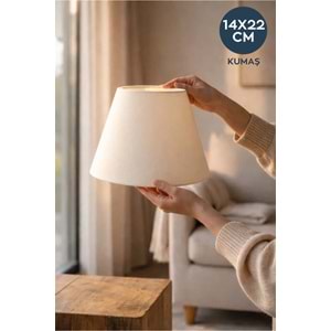 HOMİNG Krem Kumaş Abajur Başlığı 22'lik