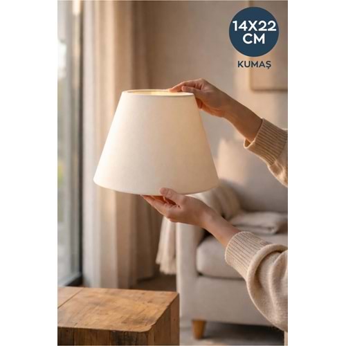 HOMİNG Krem Kumaş Abajur Başlığı 22'lik