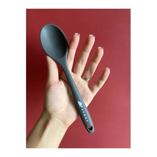 İvory Silikon Kısa Derin Kaşık 20 Cm