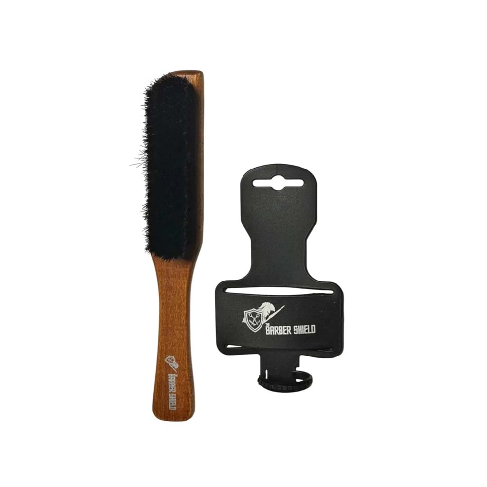 The Barber Shield Fade Fırça Ahşap Fade Fırça Kahverengi Fade Fırça Tarak Ahşap Fırça Tarak TBS Saç Fırçası