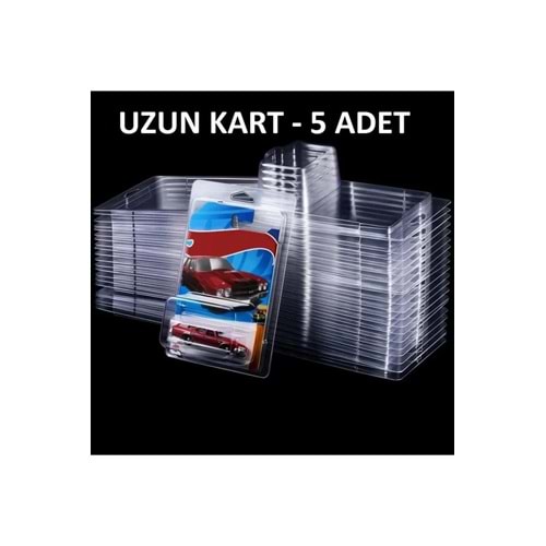Hotwheels 5 li Uzun Kart (Long Card) STH Uyumlu Koruma Kabı Protector Case Koruyucu Plastik Kap