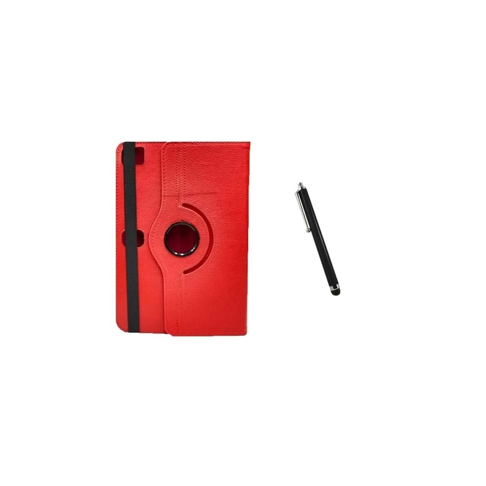 AYVAZAKSESUAR General Mobile Etab 20 Dönebilen Standlı Kancalı Kamera Yeri Uyumlu Tablet Kılıfı+dokunmatik Kalem