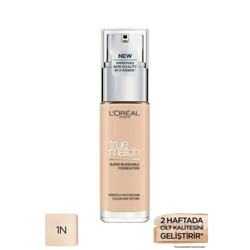 L'Oreal Paris Fondöten, 30ml, 1.N Ivoire Ivory